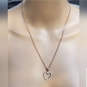 ROSE GOLD CRYSTAL HEART PENDANT NECKLACE